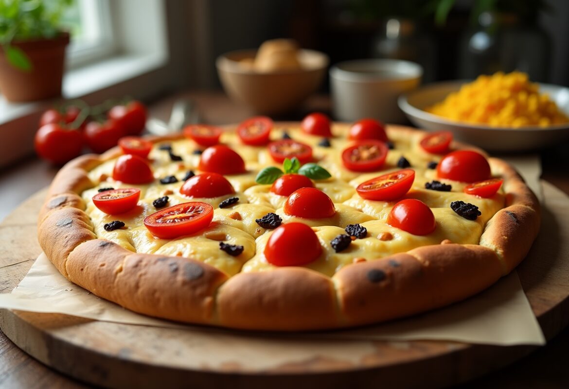 Ricetta della focaccia con pomodorini semicanditi
