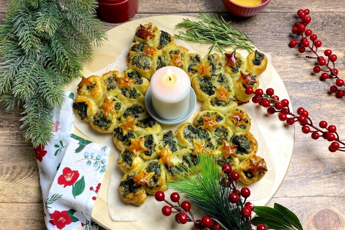 Stella rustica con pasta sfoglia,  l’antipasto-centrotavola delle feste!