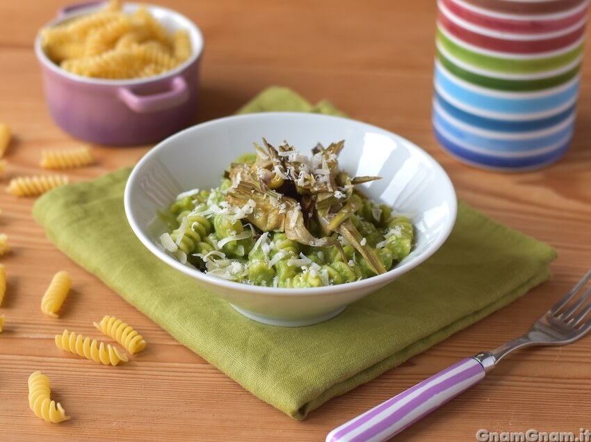 Pasta carciofi e piselli