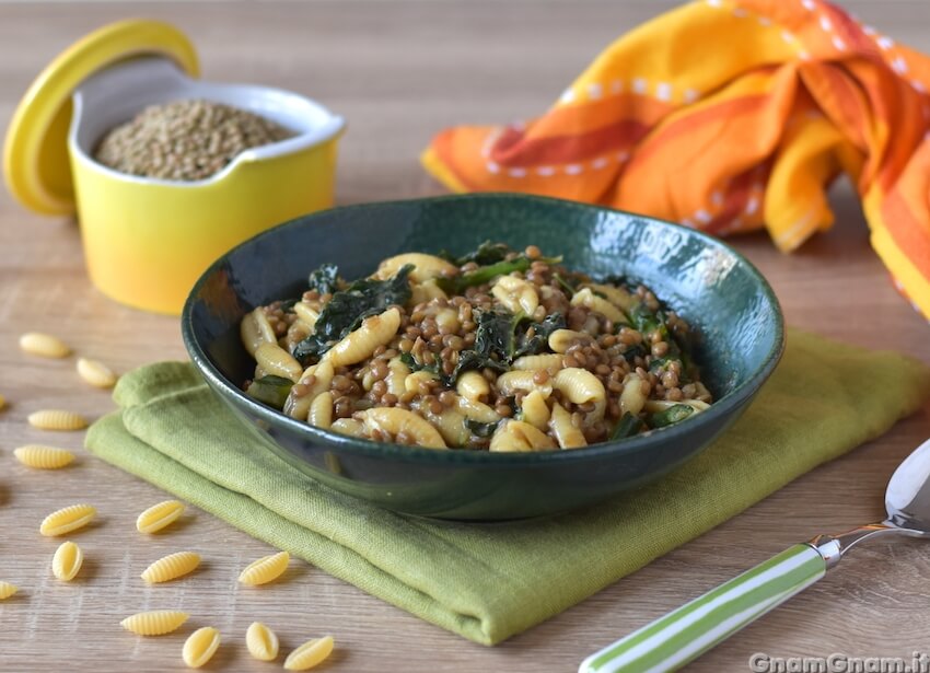 Pasta lenticchie e cavolo nero