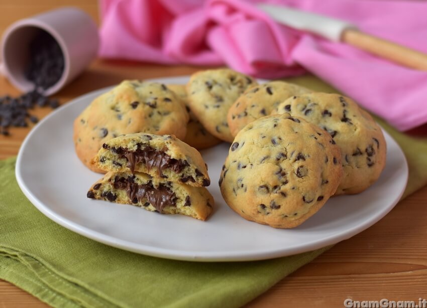 Cookies alla nutella con il trucco per avere la nutella sempre morbida